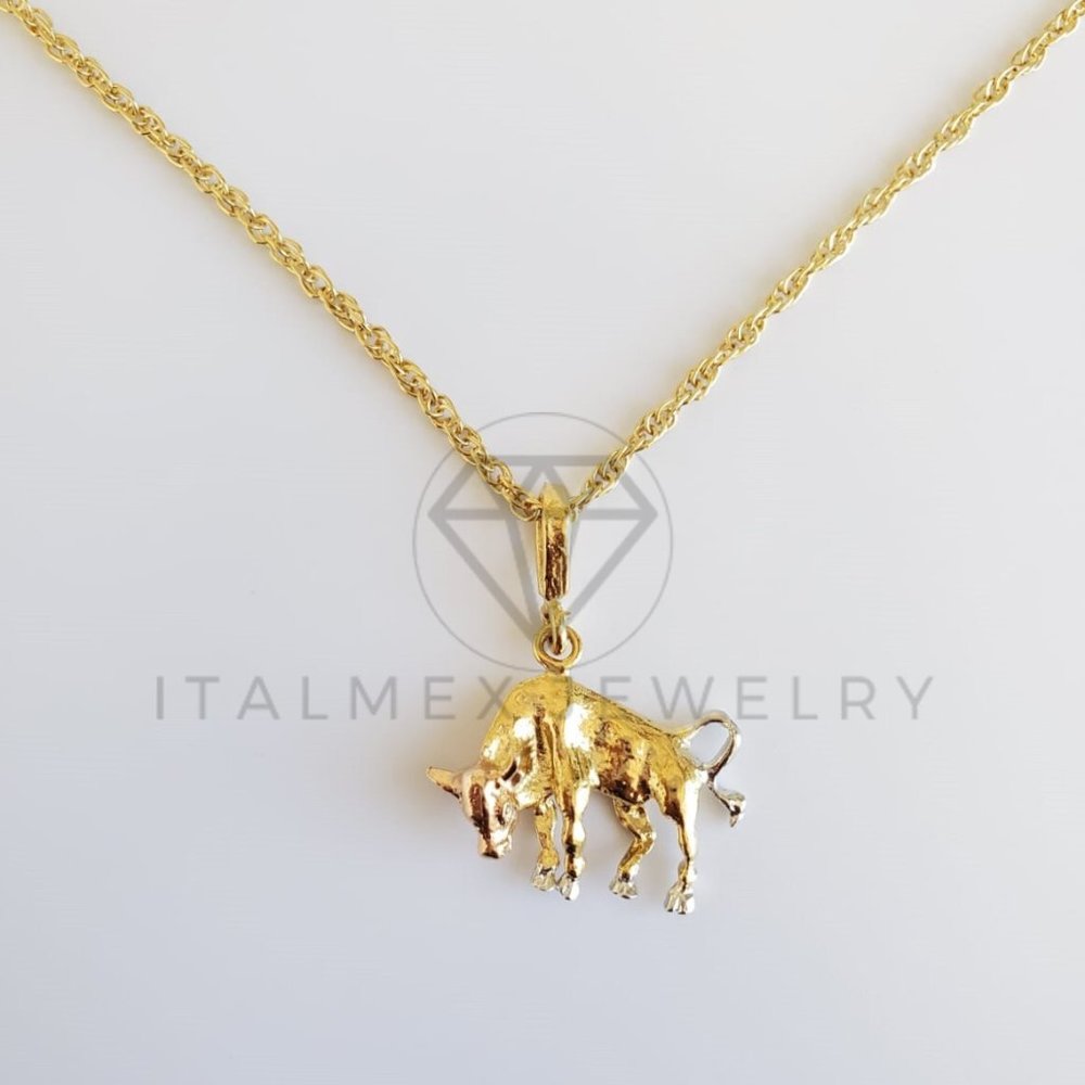 18K Gold Plated Zodiac Taurus Pendant & 22" Chain